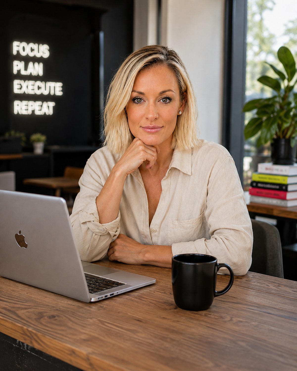 Rachael Leigh, founder of Token Millennial, at her studio desk